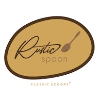 a logo for rustic spoon classic scoops
