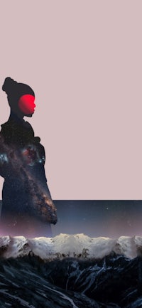 an image of a woman standing on top of a mountain